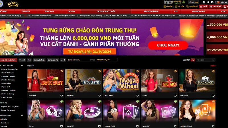 Một số tựa game hot tại 12bet